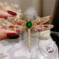 Shangjie OEM Broche Fashion Women Luxury Brooches Zircon Crystal Brooches Chalcedony Sweater Scarf Dragonfly Brooches Wholesale